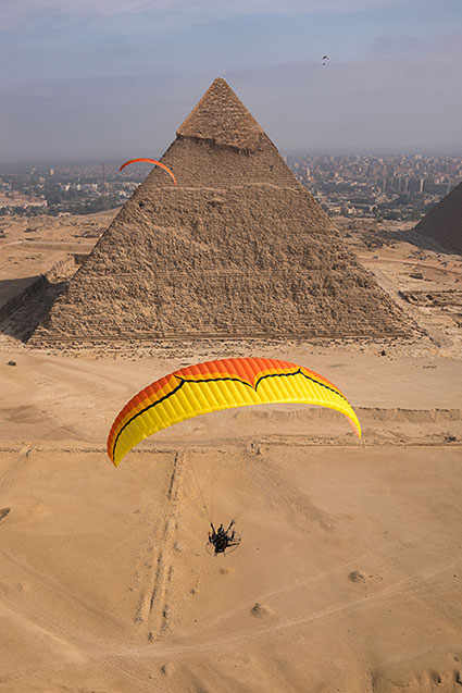 Paramotor at the Giza Pyramids